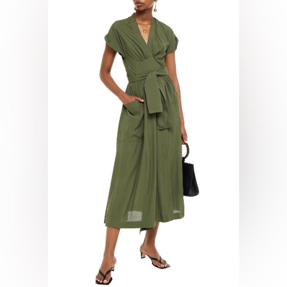 THREE GRACES LONDON Clarissa poplin midi wrap dress